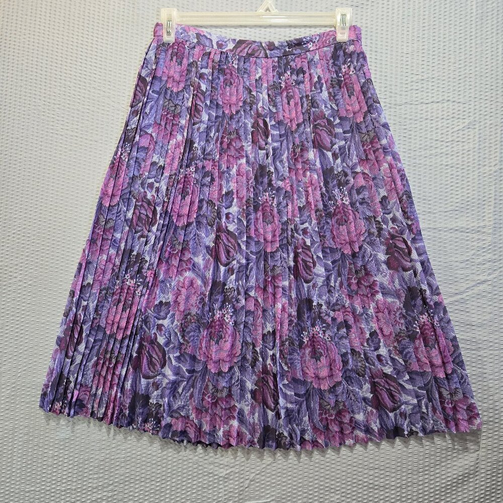 Vintage Brownstone Studio Made in USA Union Label Pleated Floral Accordion Skirt